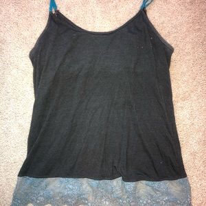 3 tank tops- black, white, dark grey